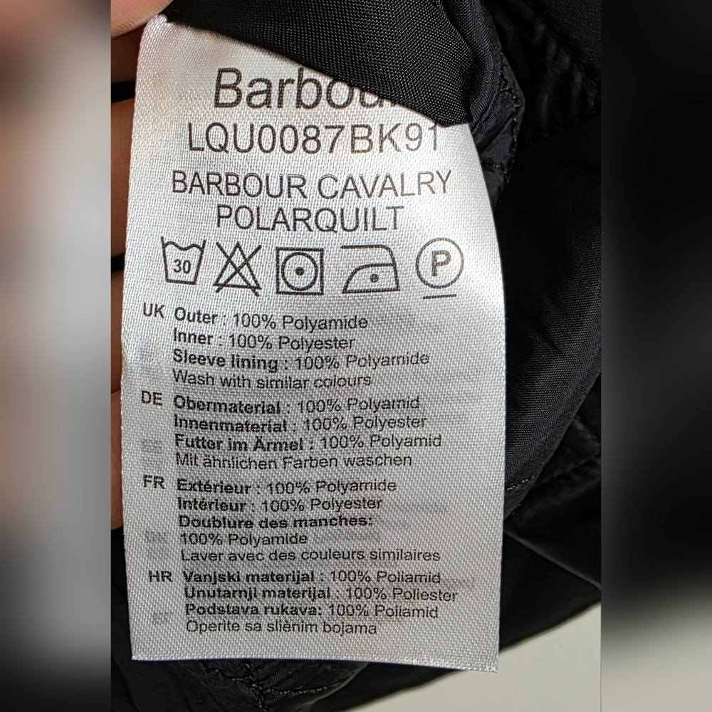 Barbour Cavalry Polarquilt Quilted Jacket in Black Size 12 US Womens - Picture 5 of 5